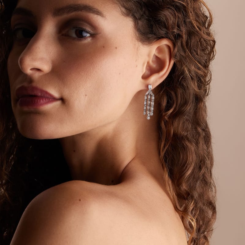 3 Row Waterfall Drop Earrings