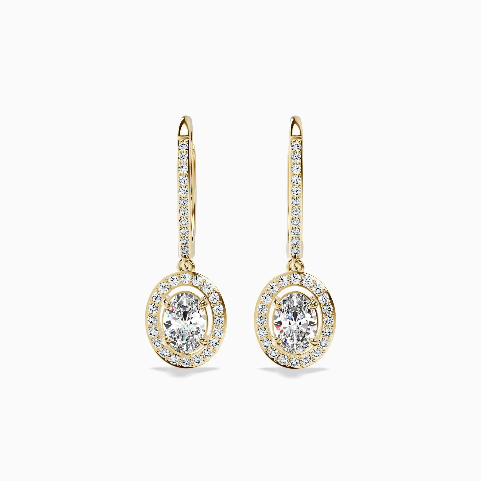 Halo Oval Drop Earrings