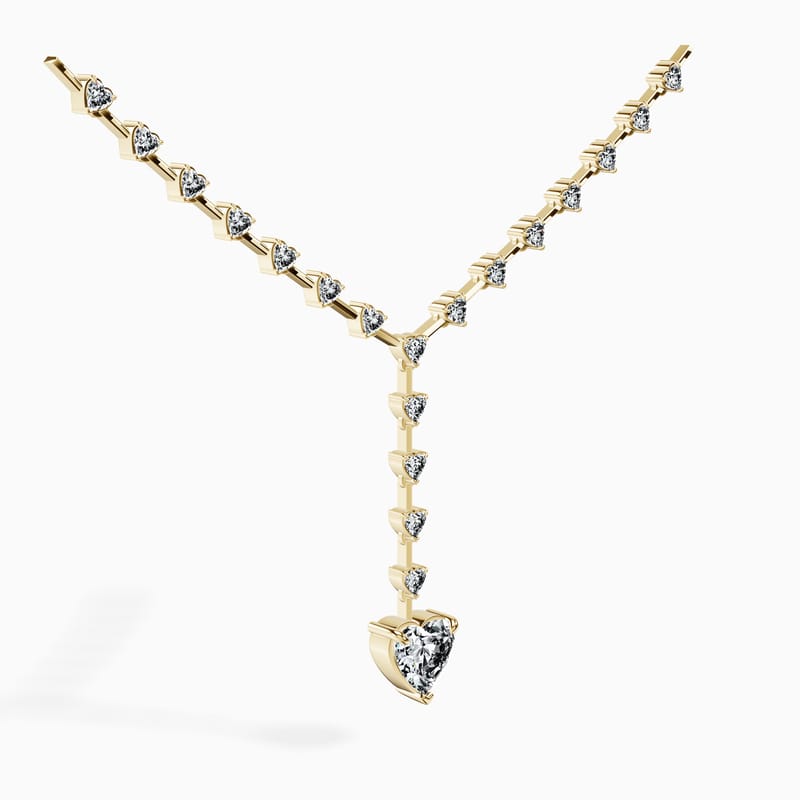 Dangling Heart Tennis Necklace