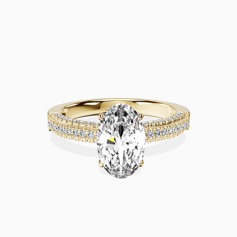 Hidden Halo Oval Ring