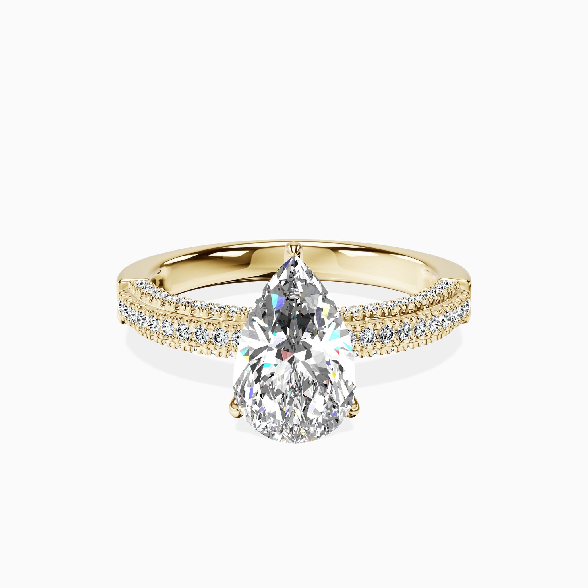 Hidden Halo Pear Ring