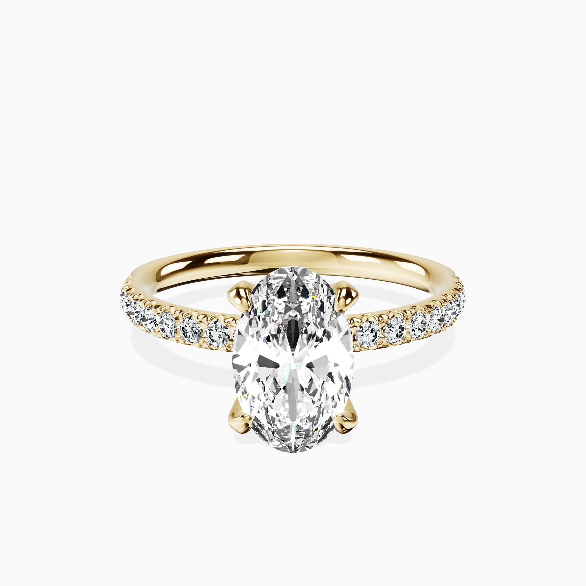 Hidden Inner Halo Oval Ring