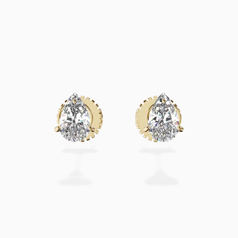 Martini 3 Prong Pear Studs