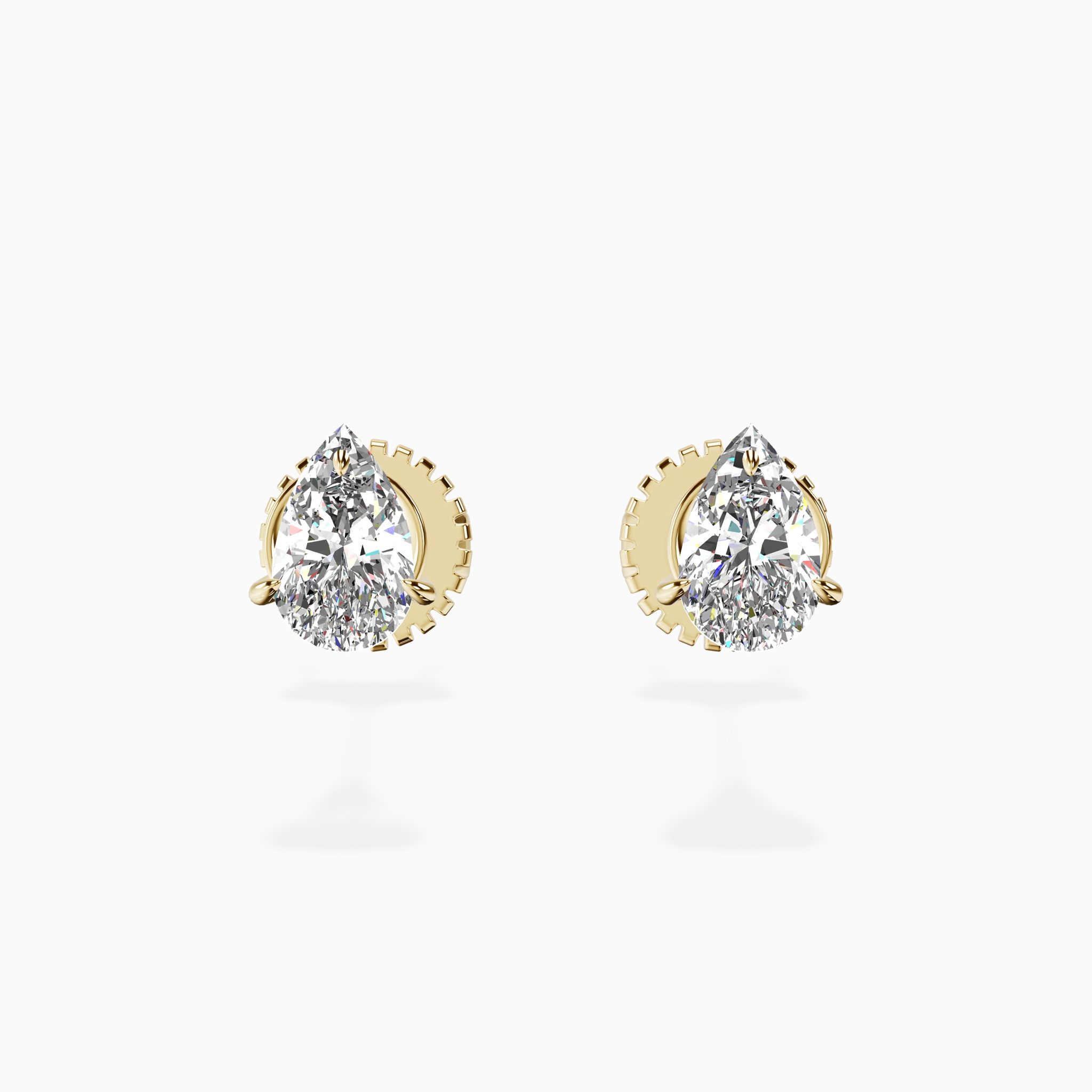 Martini 3 Prong Pear Studs