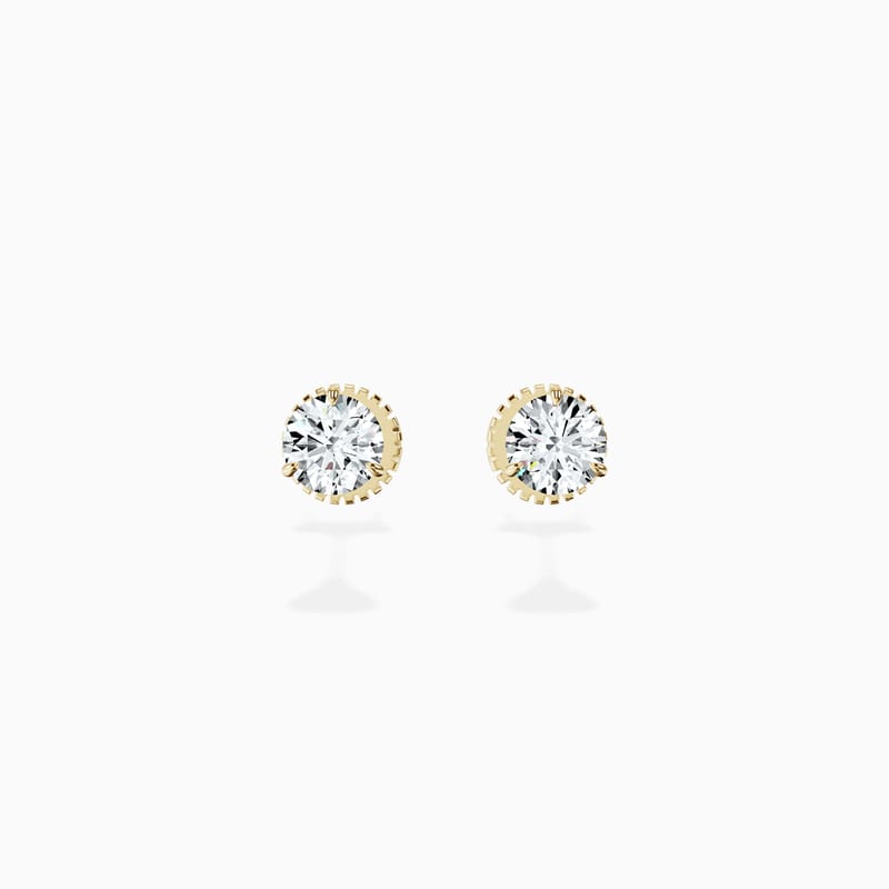 Martini 3 Prong Round Studs