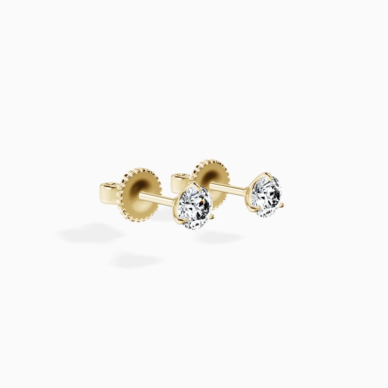 Martini 3 Prong Round Studs