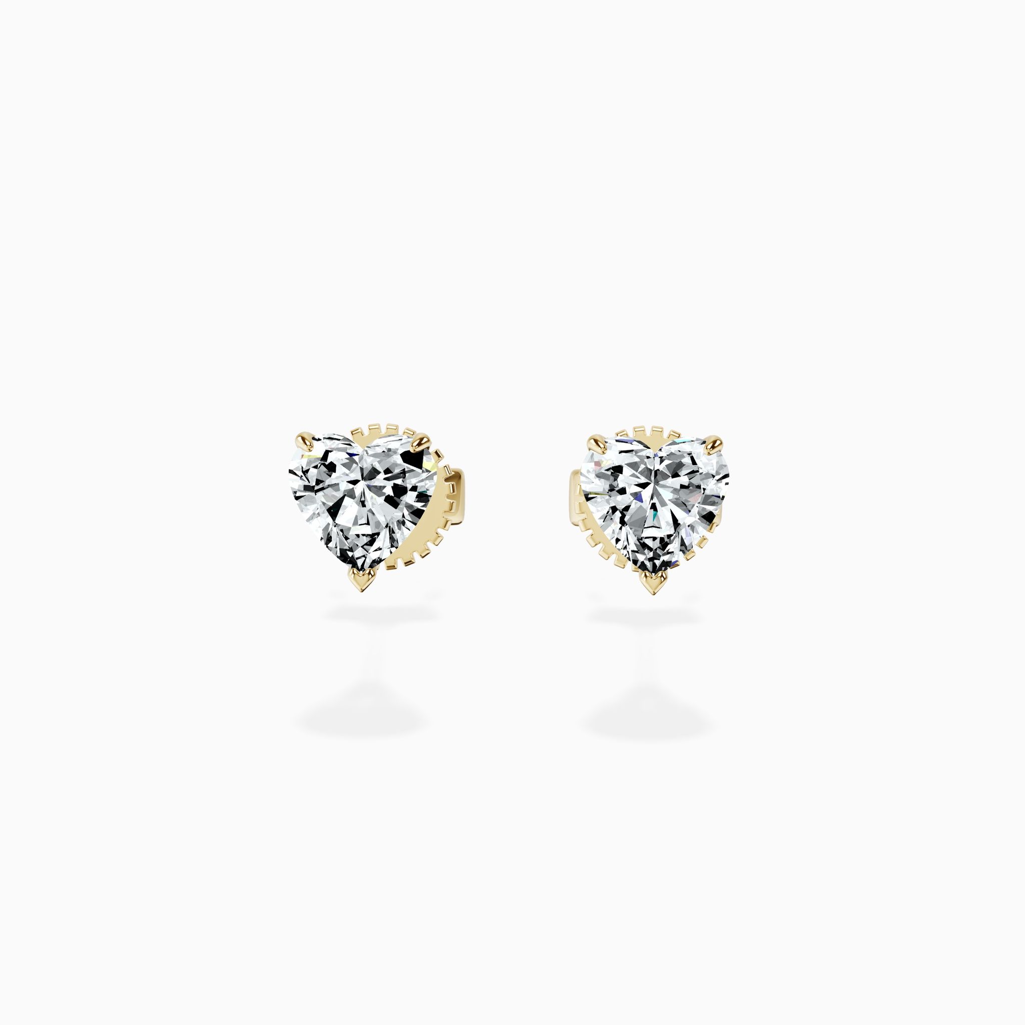 Martini 3 Prong Heart Studs