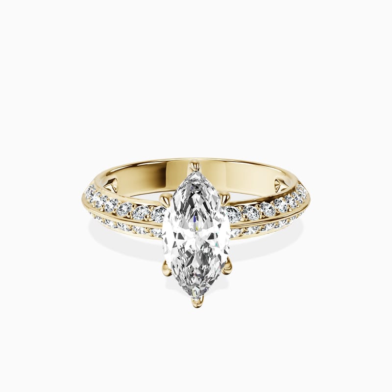 Knife Edge Marquise Ring