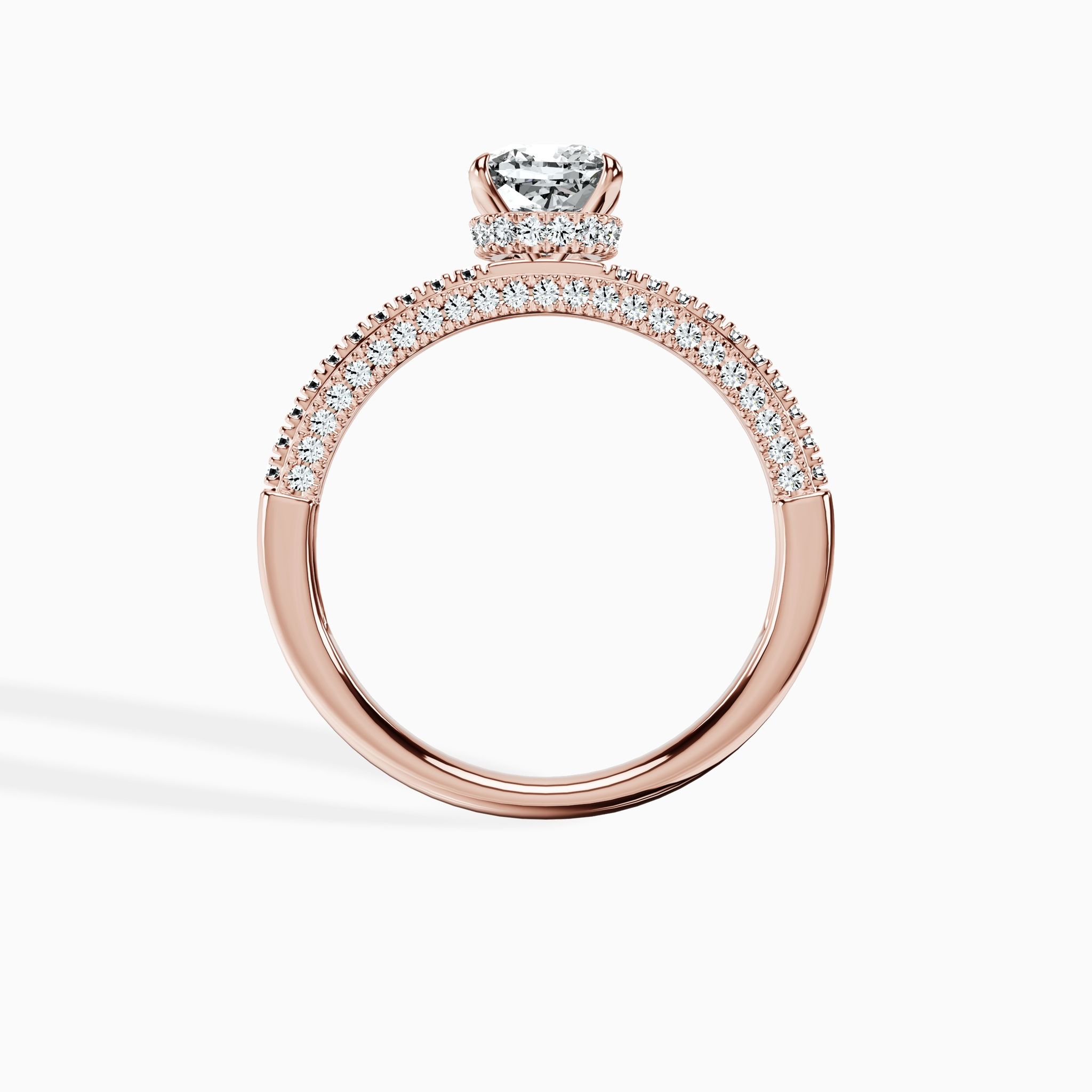 Classic Hidden Halo Cushion Diamond Engagement Ring