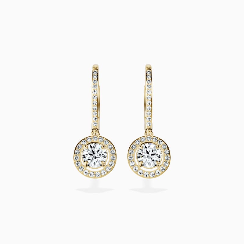 Halo Round Drop Earrings