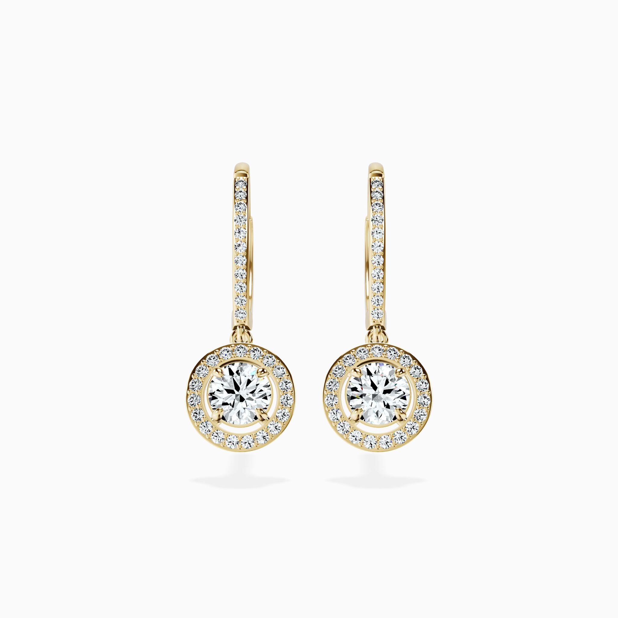 Halo Round Drop Earrings