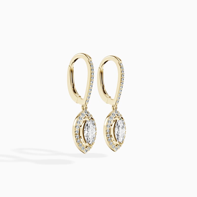 Halo Marquise  Drop Earrings