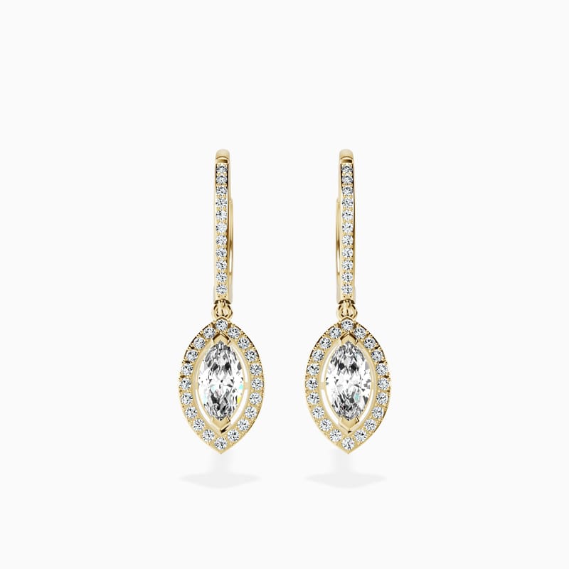 Halo Marquise  Drop Earrings