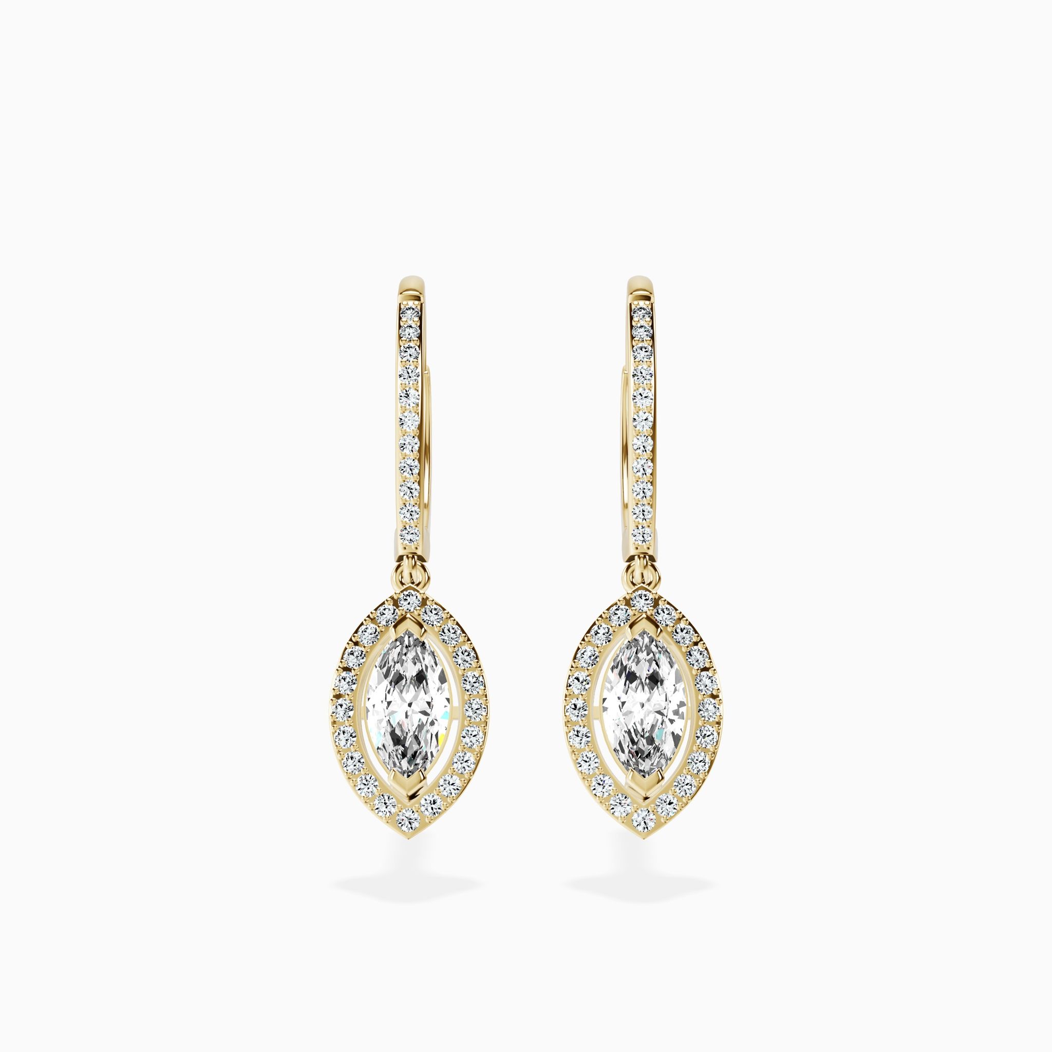 Halo Marquise  Drop Earrings