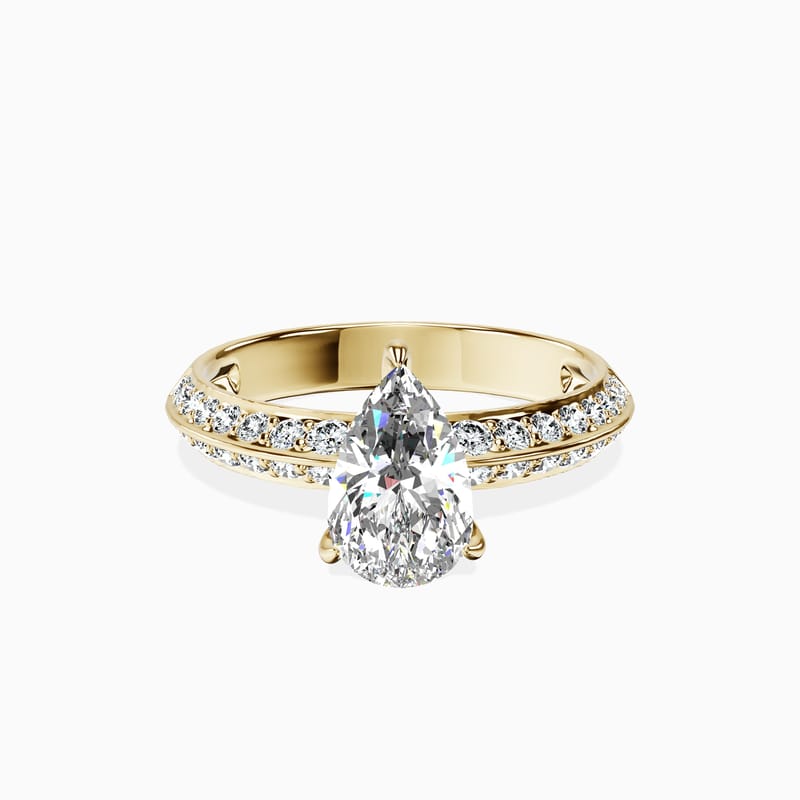 Knife Edge Pear Ring