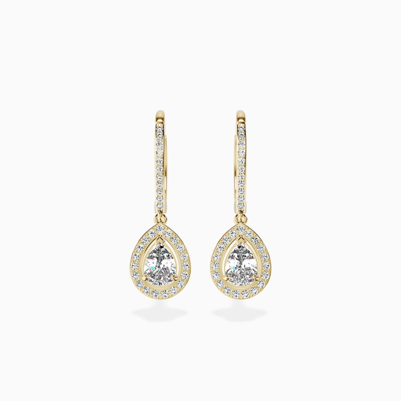 Halo Pear Drop Earrings