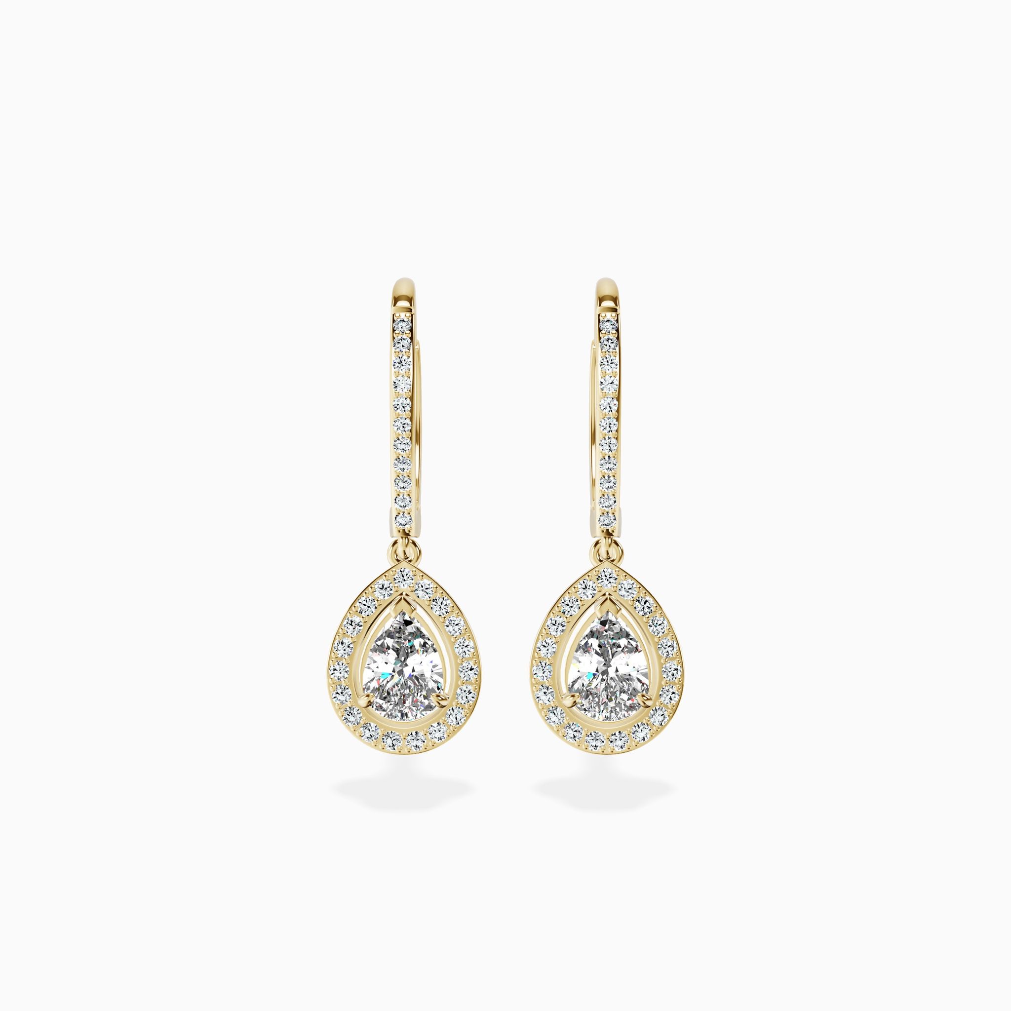 Halo Pear Drop Earrings