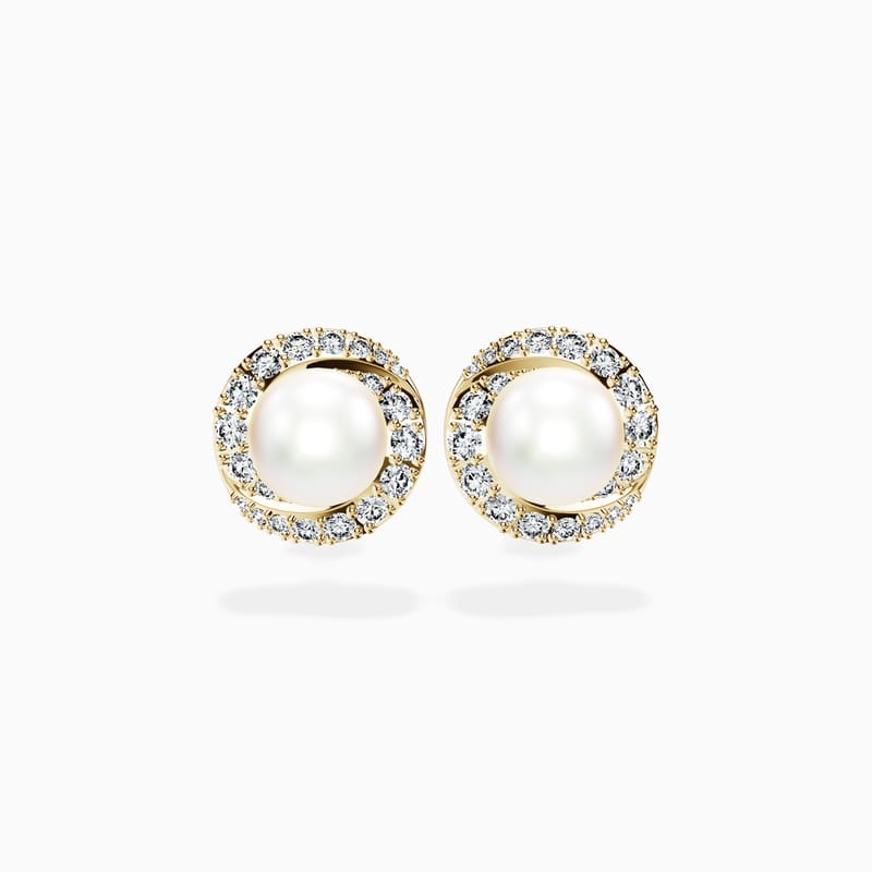 Diamond & Pearl Crossover Earrings