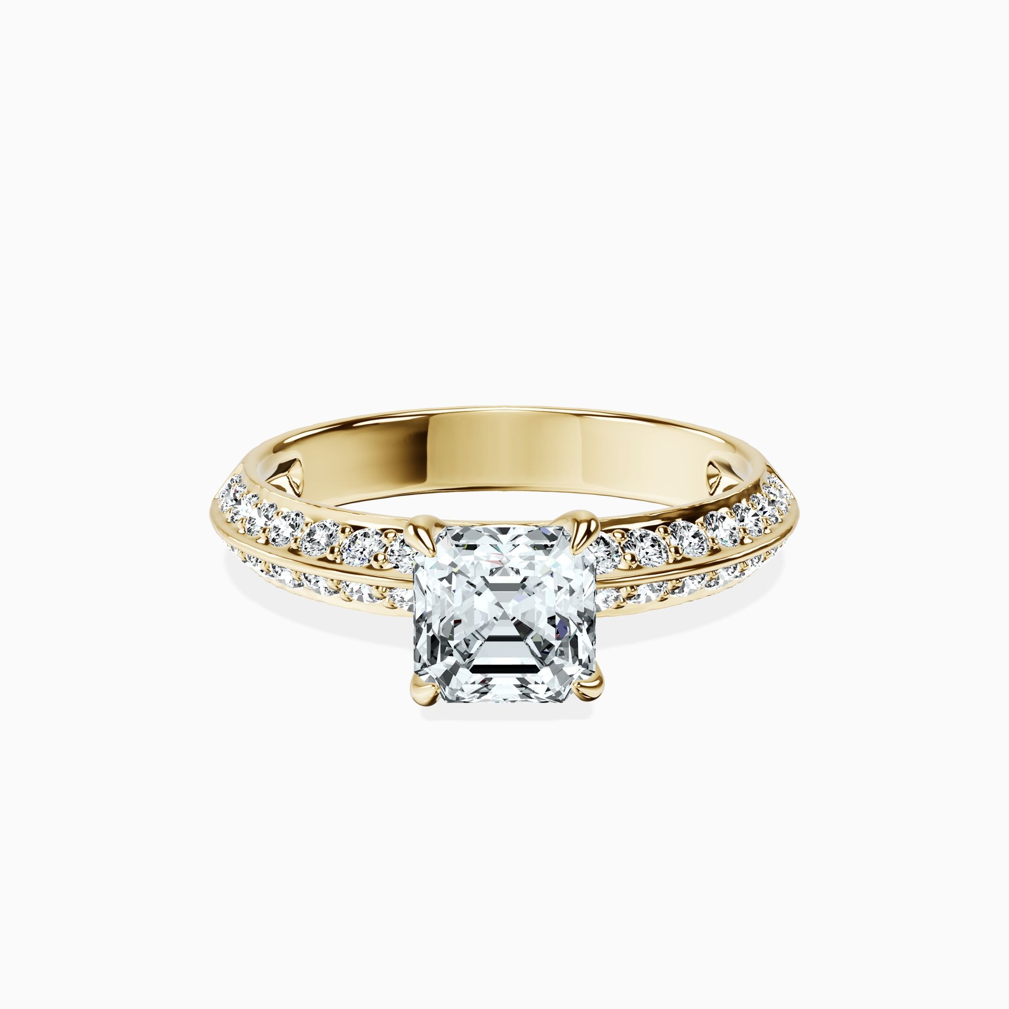 Knife Edge Asscher Ring