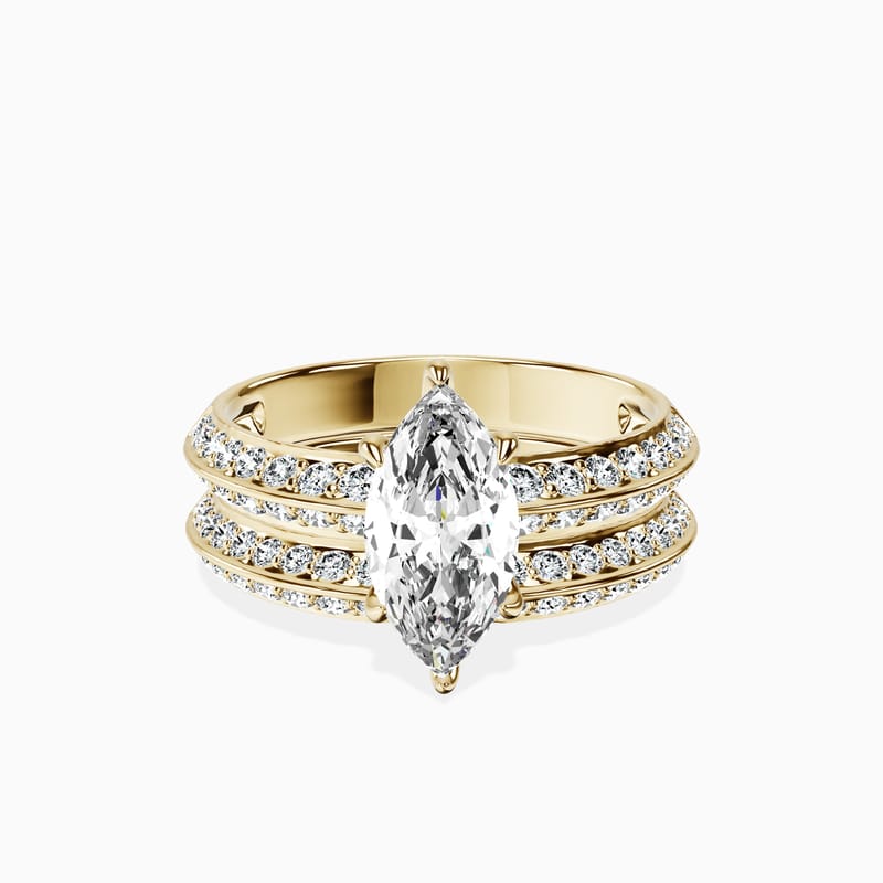 Knife Edge Marquise Ring