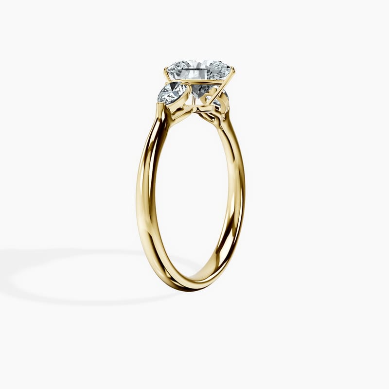 Pear Trinity Heart Ring