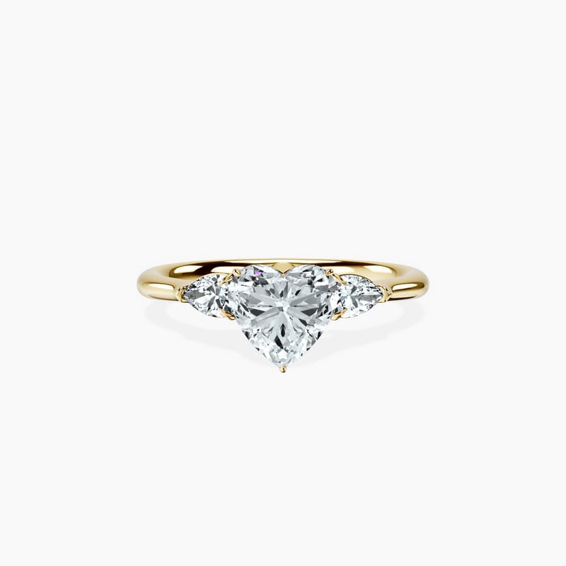 Pear Trinity Heart Ring