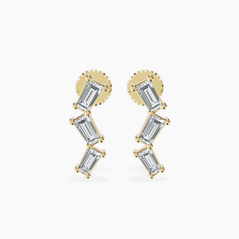 Baguette Cluster Studs