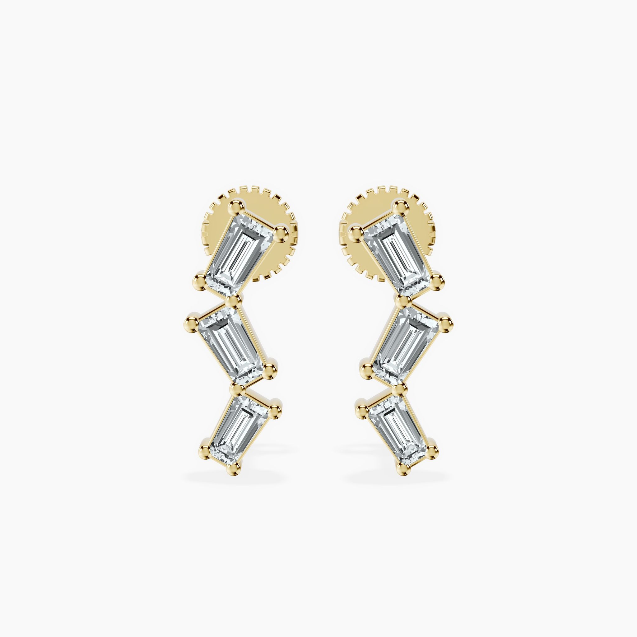 Baguette Cluster Studs