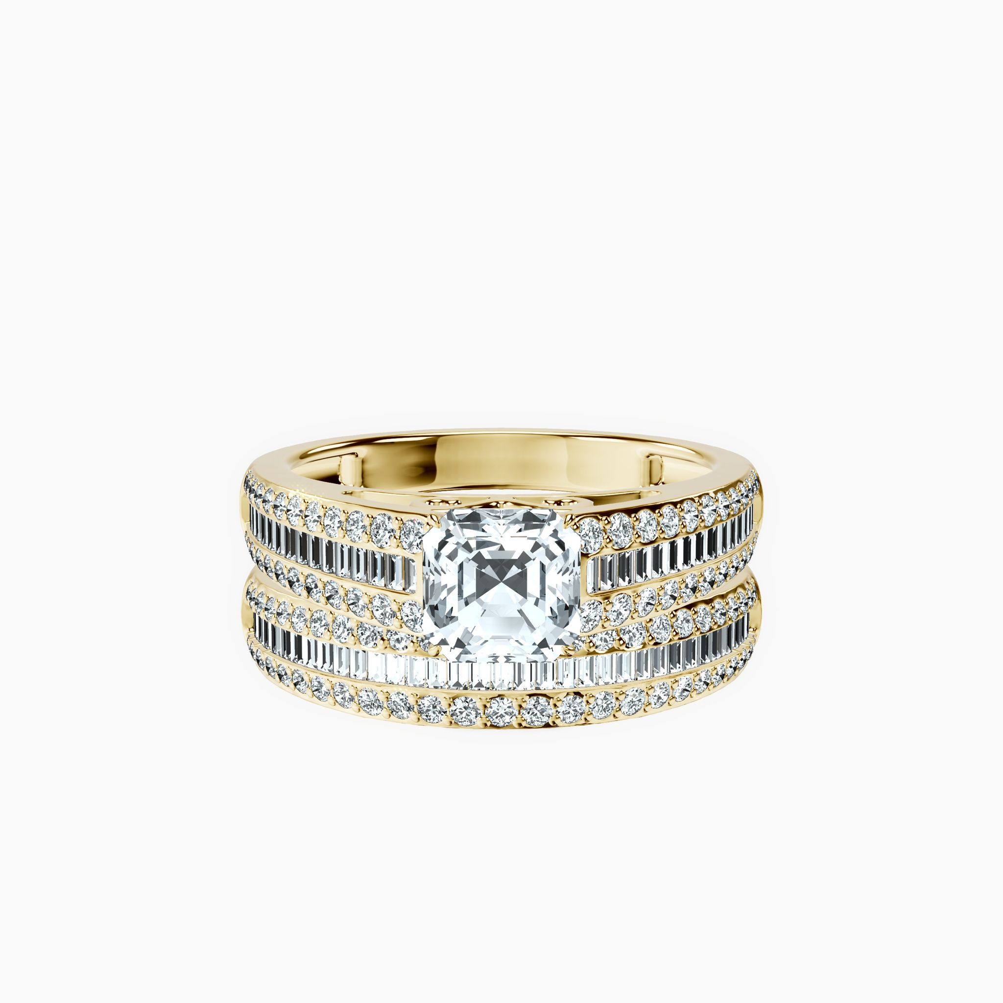 Channel Asscher Ring