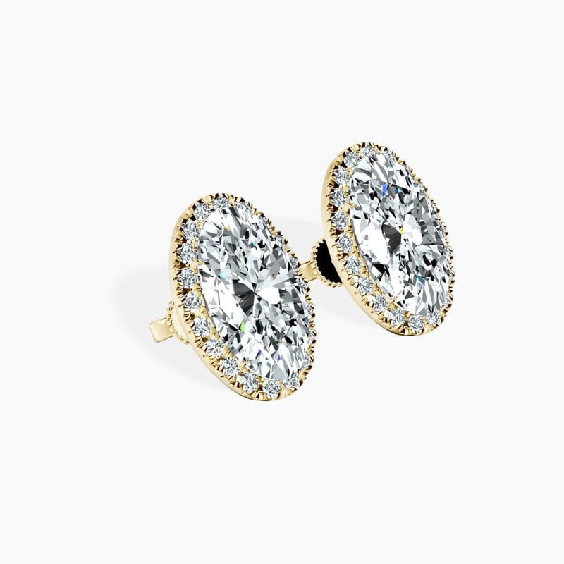 Timeless Halo Oval Studs