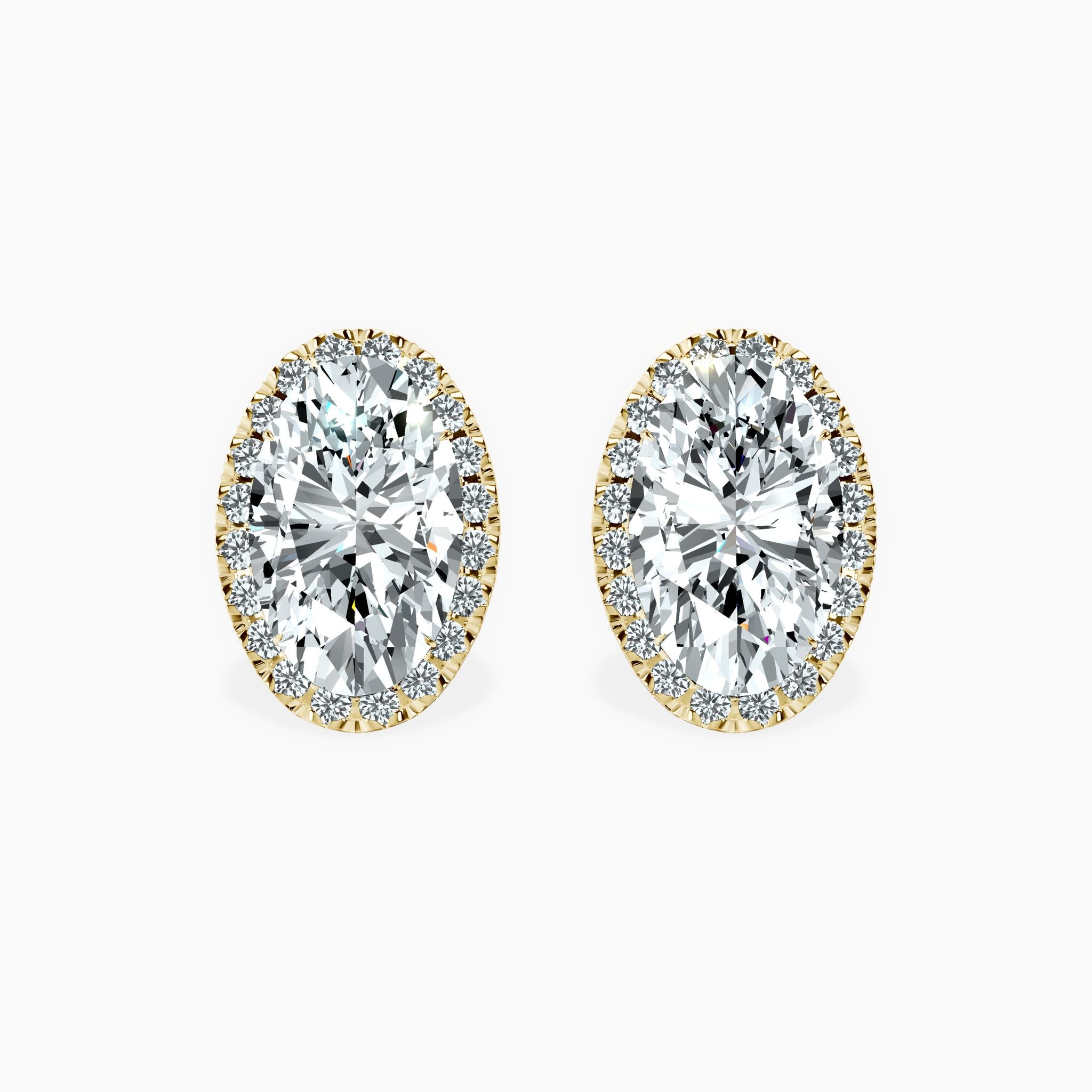 Timeless Halo Oval Studs